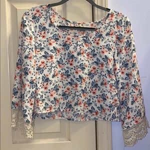 Floral Bell Sleeve Top